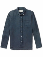 La Paz - Button-Down Collar Linen Shirt - Blue