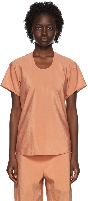 Photo: LEMAIRE Orange Silk T-Shirt