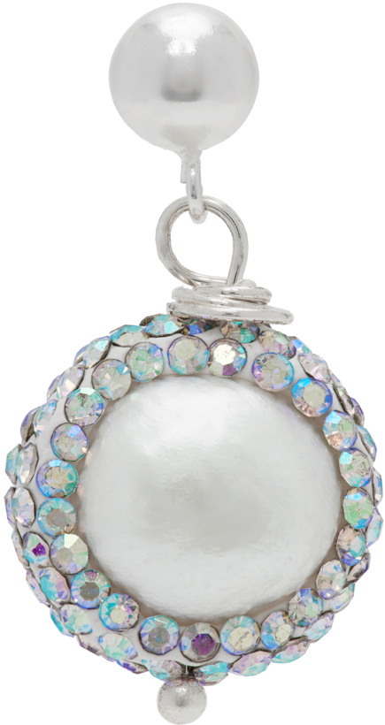 Photo: PEARL OCTOPUSS.Y Silver Diamond Pearl Drop Earring