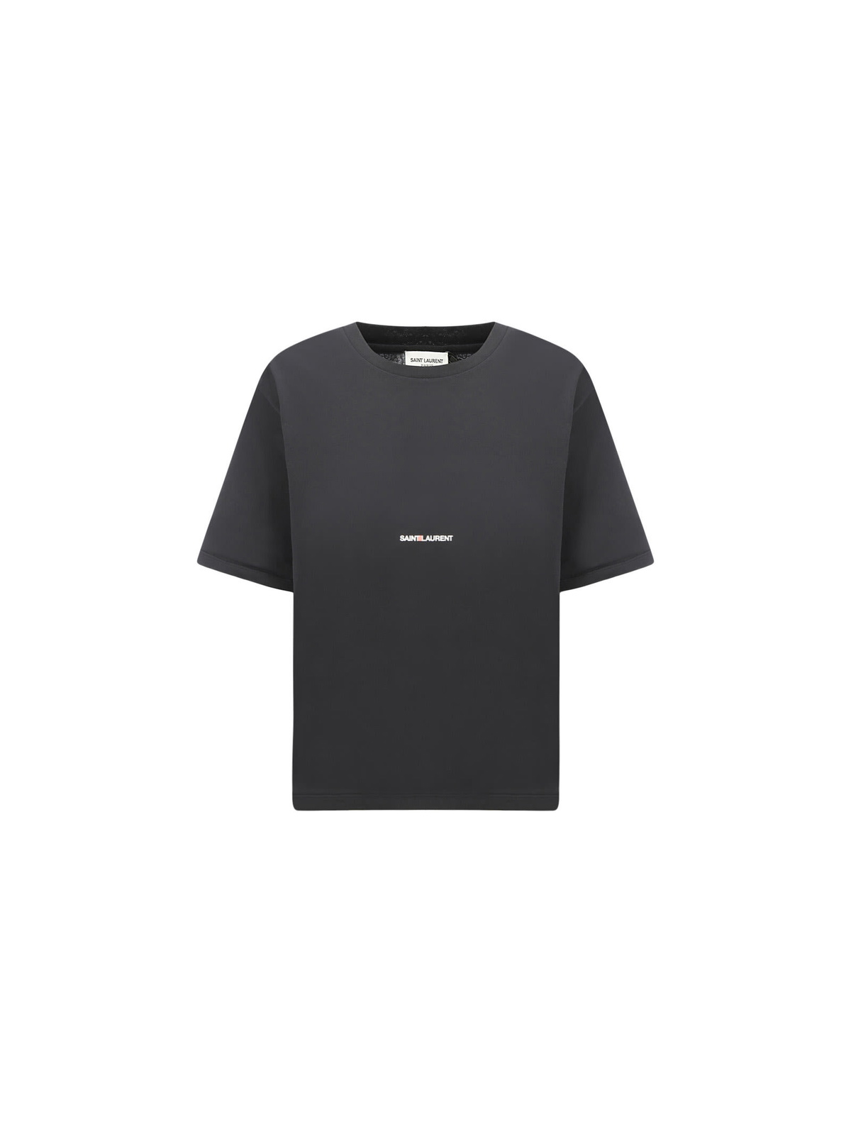 Saint Laurent Black Cropped Lightning Bolt T-Shirt Saint Laurent Saint Laurent Black Cropped Lightning Bolt T-Shirt Saint Laurent