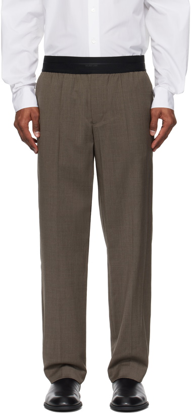 Photo: Helmut Lang Brown Tapered Pull-On Trousers