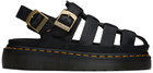 Dr. Martens Black Wrenlie Grizzly Leather Fisherman Sandals