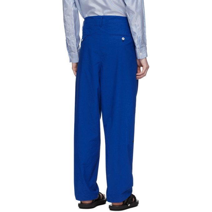 Fumito Ganryu Blue Silk Broadcloth Trousers Fumito Ganryu