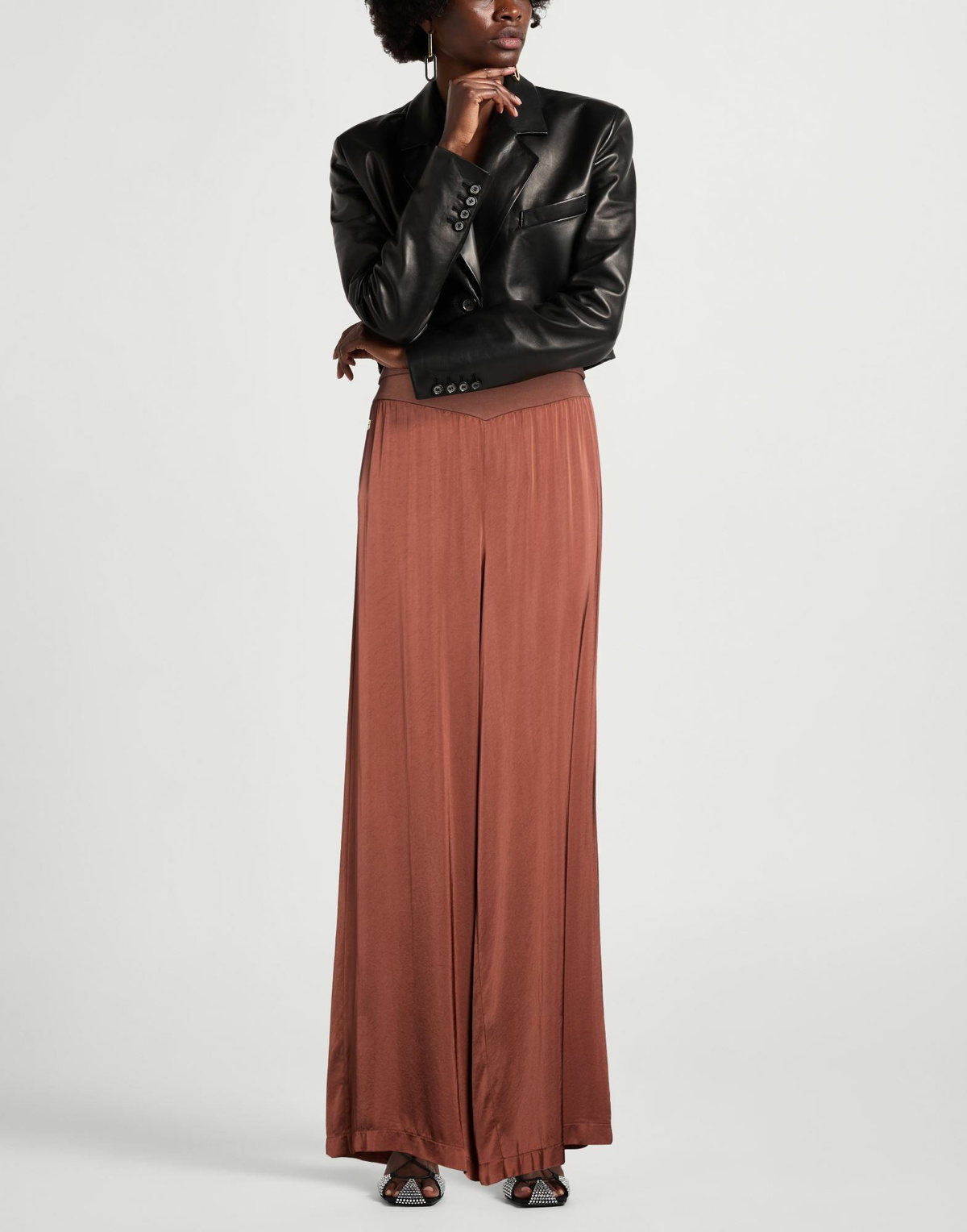 Manila Grace Womens Pants in Brown