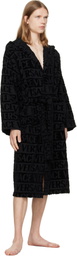Versace Black 'Versace Allover' Bathrobe