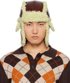 Anna Sui SSENSE Exclusive Brown Faux-Leather Aviator Hat