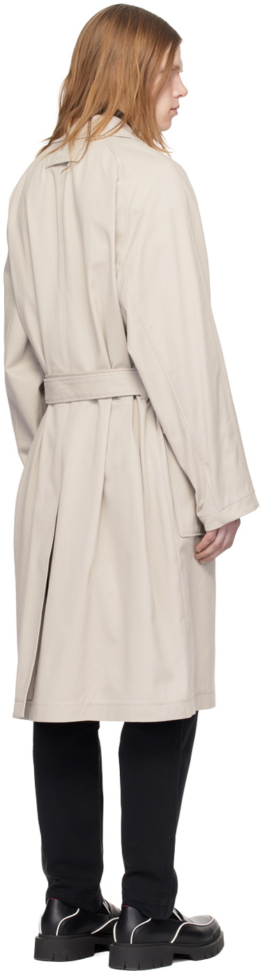Hugo Beige Notched Lapel Trench Coat