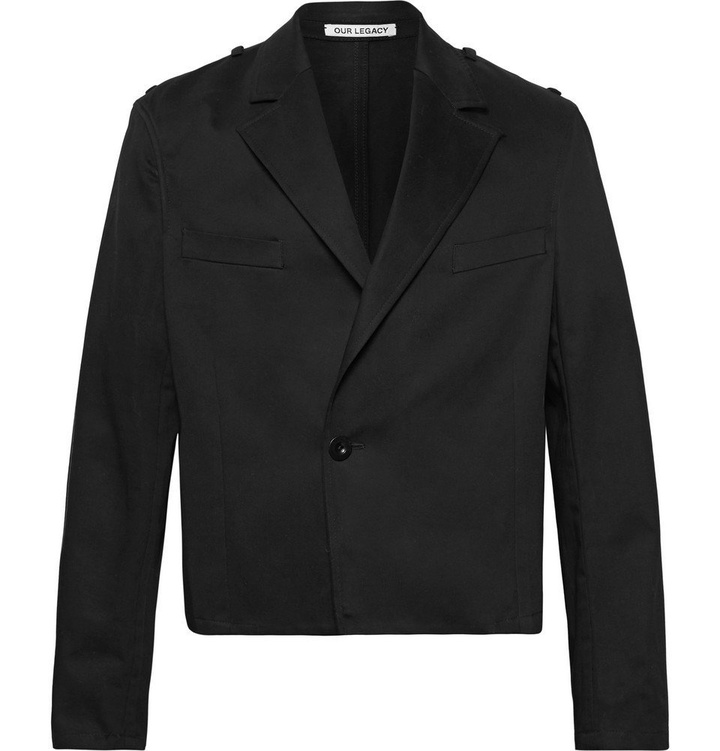 Photo: Our Legacy - Cropped Cotton-Twill Jacket - Black