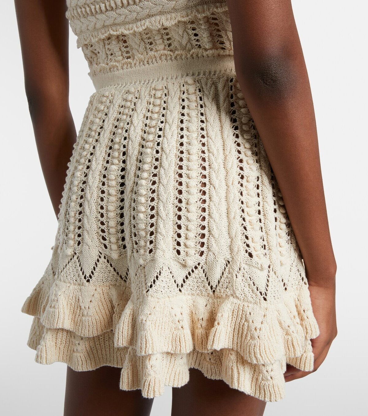 Marant Etoile Nelle cotton crochet miniskirt