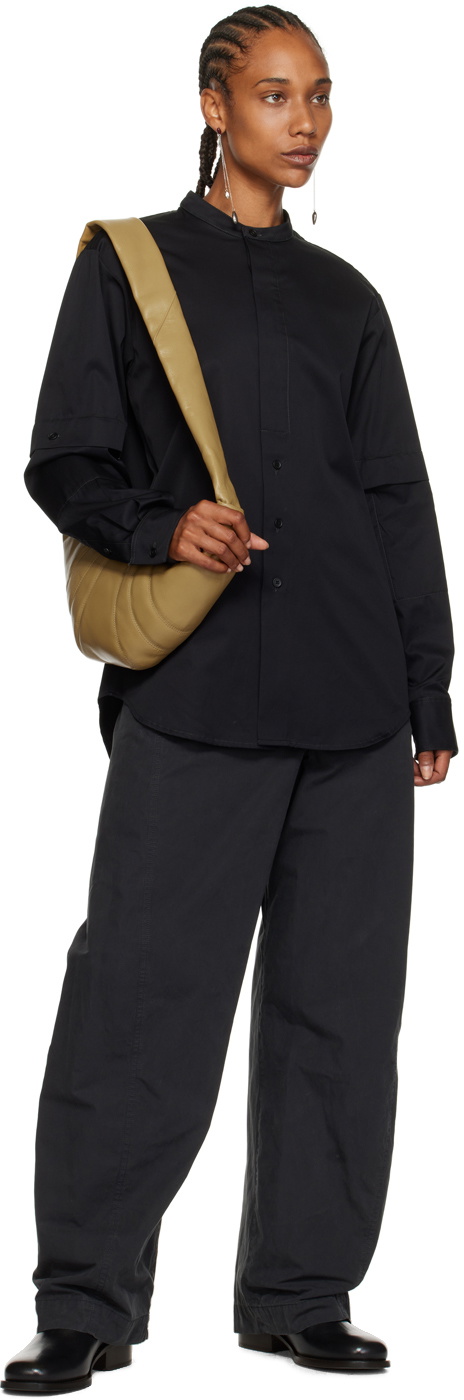 LEMAIRE Black Band Collar Shirt