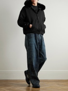 Balenciaga - Plush-Lined Cotton-Jersey Hoodie - Black