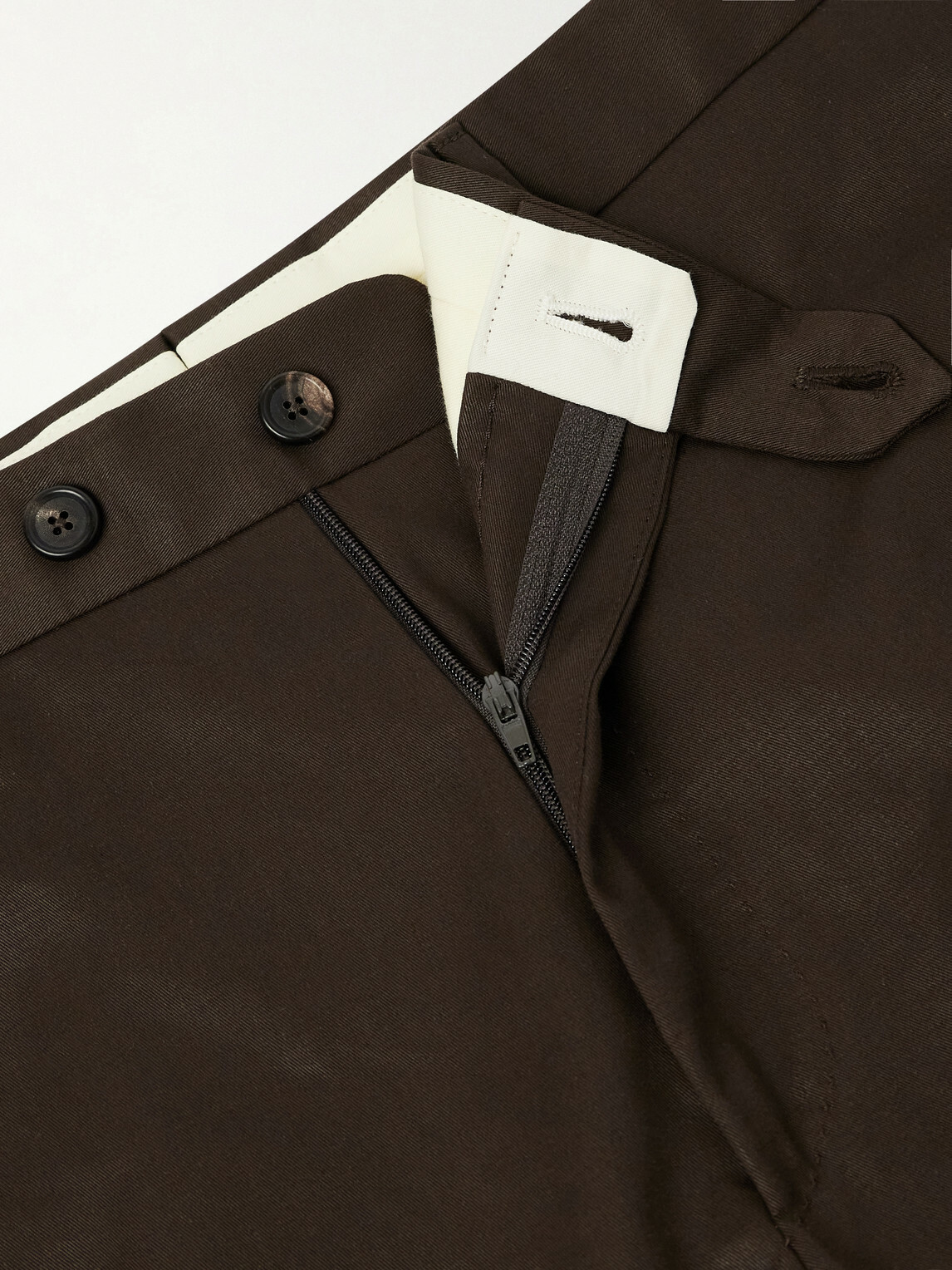De Petrillo - Tapered Cotton-Twill Suit Trousers - Brown