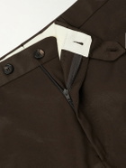 De Petrillo - Tapered Cotton-Twill Suit Trousers - Brown