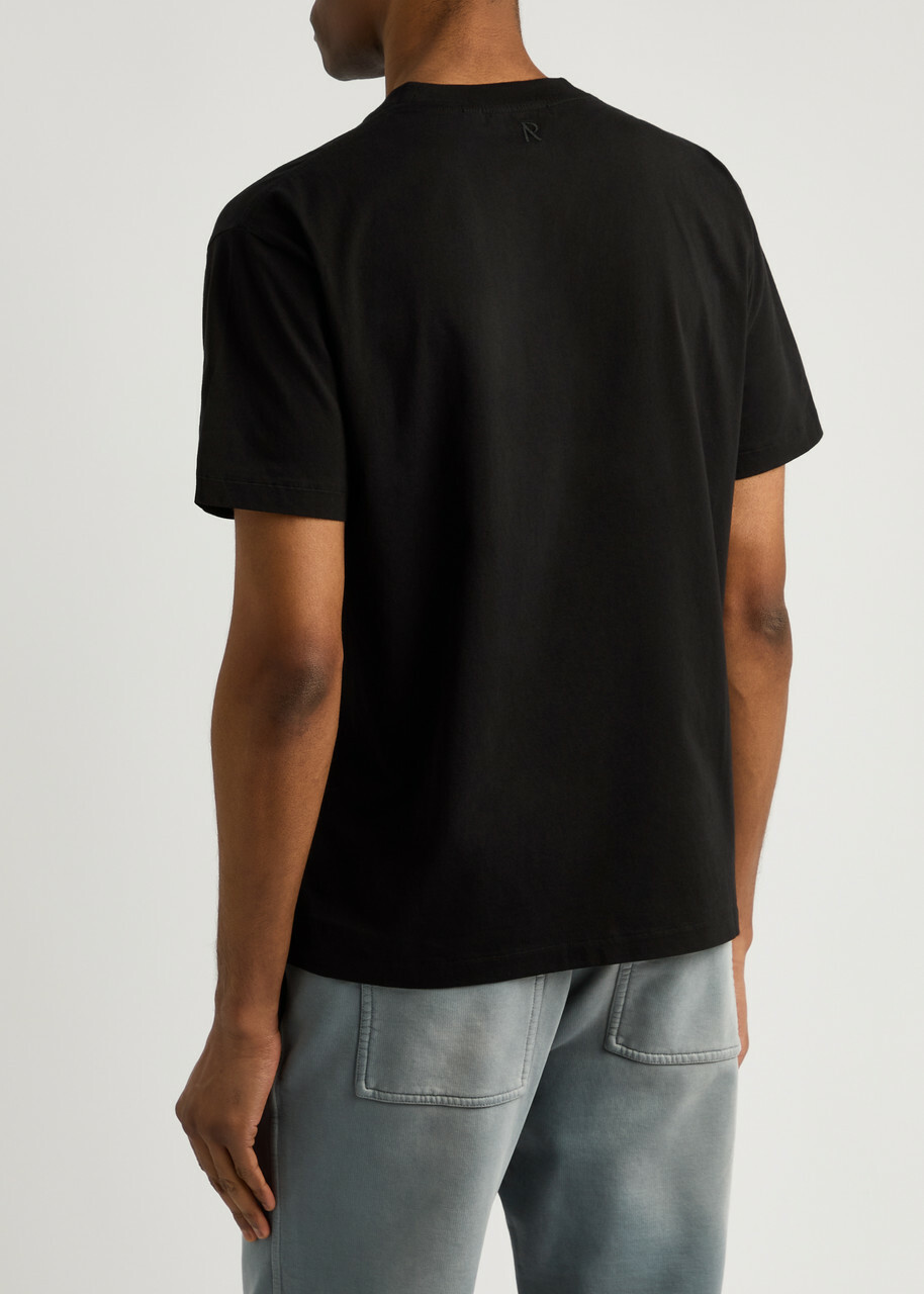 Represent Initial Embroidered Cotton T-shirt Black Represent