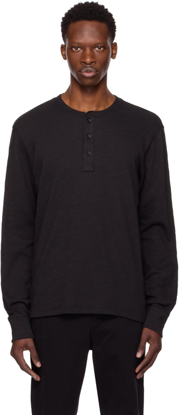 Photo: rag & bone Black Classic Flame Henley
