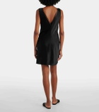 Leset Barb lace-trimmed satin minidress