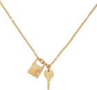 Emanuele Bicocchi SSENSE Exclusive Gold Padlock & Key Necklace