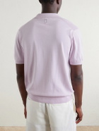 Canali - Cotton and Silk-Blend Polo Shirt - Purple