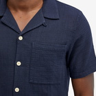 Folk Men's Short Sleeve Soft Collar Shirt in Navy