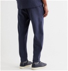 Brunello Cucinelli - Tapered Mélange Cotton-Blend Jersey Sweatpants - Blue