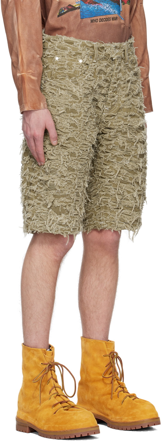 Who Decides War by MRDR BRVDO Taupe Husk Shorts