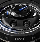 HYT - H0 Hand-Wound 48.8mm Stainless Steel and Rubber Watch, Ref. No. 048-TT-91-BF-RU - Black