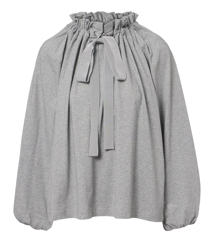 Photo: Patou Bow-detail gathered cotton jersey top