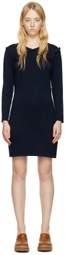 See by Chloé Navy Ruffle Midi Dress