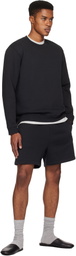 SKIMS Black Fleece Lounge Classic Crewneck Sweatshirt