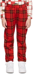 Mini Rodini Kids Red Check Lounge Pants