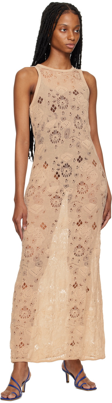 Olēnich Beige Cutout Maxi Dress