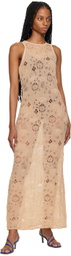 Olēnich Beige Cutout Maxi Dress