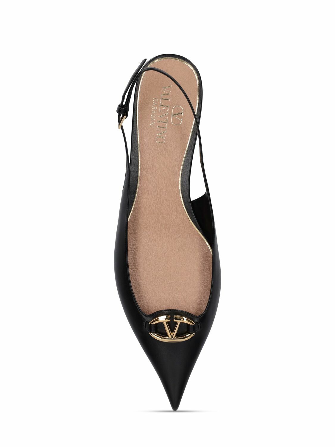 サンダル・ミュール VALENTINO Valentino Garavani 'Vlogo Moon' slingback VALENTINO GARAVANI VLOGO Moon 20 embellished leather-trimmed