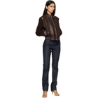 Versace Brown Nappa Leather & Suede Blouson Jacket