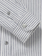 FRAME - Striped Brushed Cotton-Twill Shirt - White