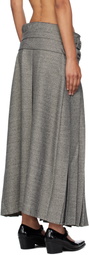 OPEN YY Gray Double Belted Maxi Skirt