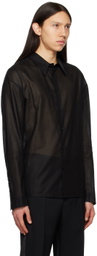SAPIO Black Spread Collar Shirt