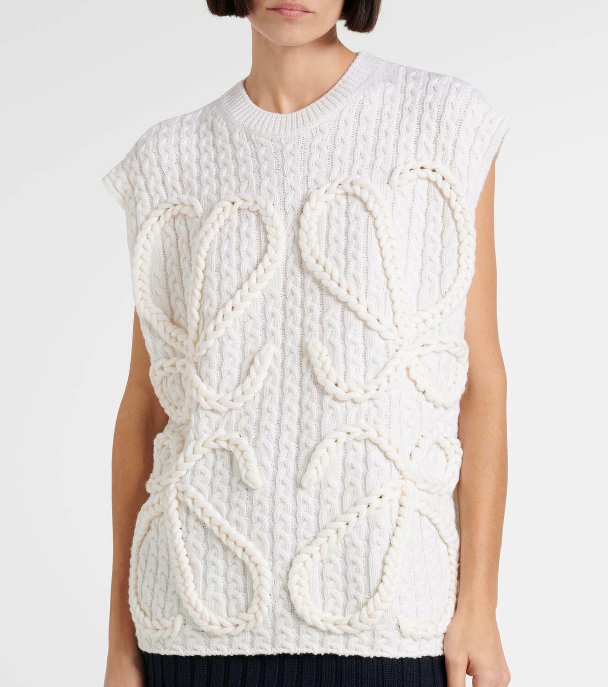 Loewe Anagram cable-knit wool vest