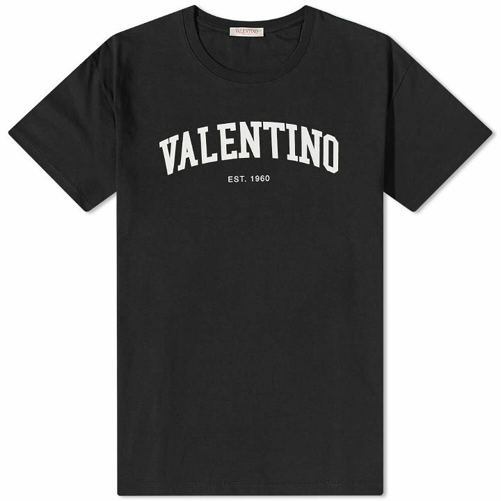 Photo: Valentino Men's College Logo T-Shirt in Black/White