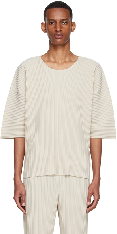 Photo: Homme Plissé Issey Miyake Beige Polyester T-shirt