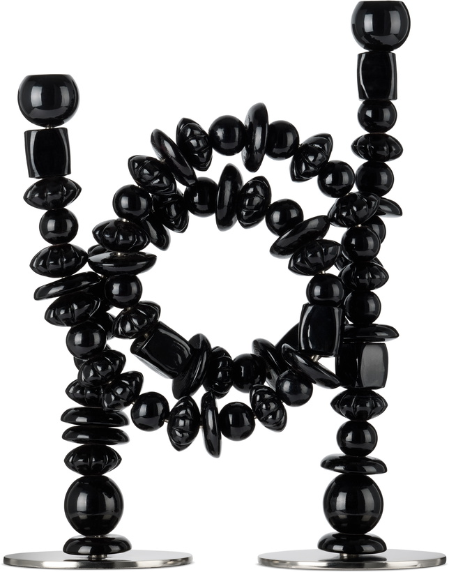 Photo: POLSPOTTEN Black & Silver Beads Candle Holders