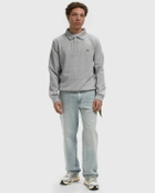 Ribbed Cotton Polo Collar Sweatshirt