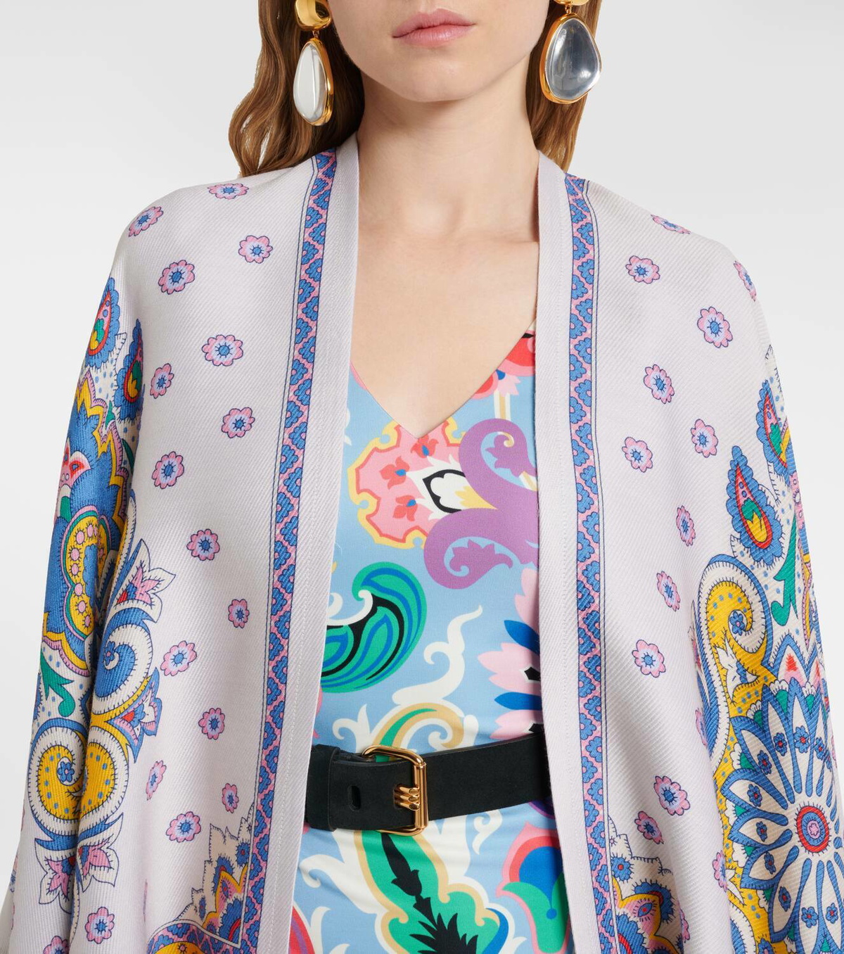 Etro Paisley wool-blend cape