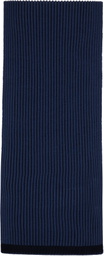 Stone Island Navy Knitted Badge Scarf