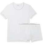 Schiesser - Two-Piece Stretch Cotton and Modal-Blend Set - White