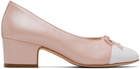 Sandy Liang Pink & White Cap Toe Heels