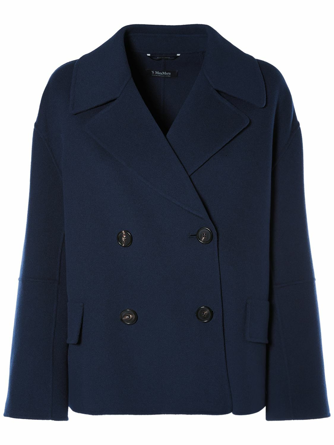 S MAX MARA Cape Wool Double Breasted Jacket S Max Mara