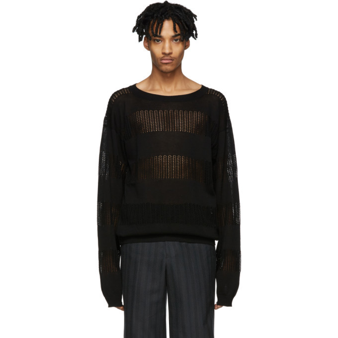 BED J.W. FORD Off-White and Black Wool Cow Knit Sweater BED J.W. FORD