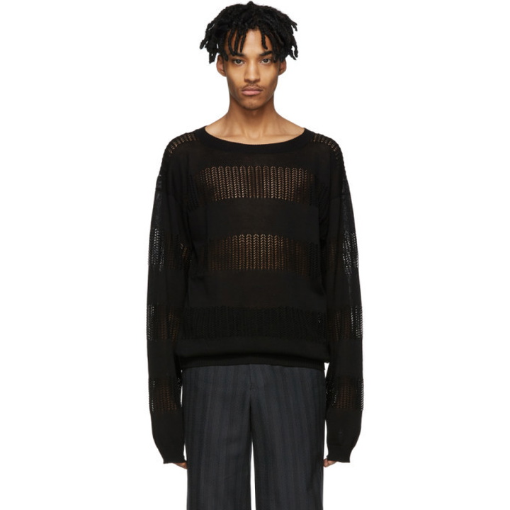 Photo: BED J.W. FORD Black Mesh Sweater