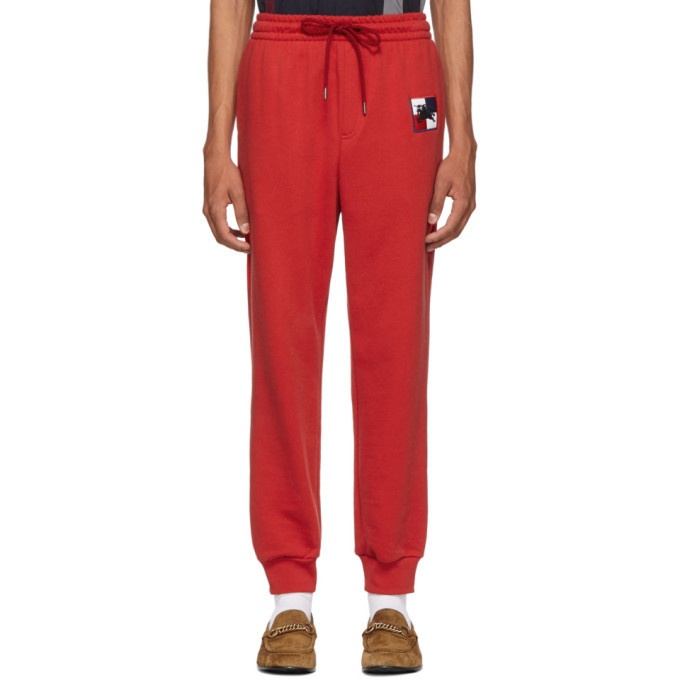 Photo: Burberry Red Chequer EKD Munley Track Pants